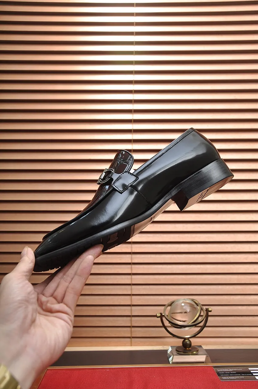 Men's shoes 💰500💶[Ferragamo/Ferragamo] The latest model from the counter. Original imported high-quality cowhide with open sides + imported 🐂 cowhide lining, original luxury metal buckle + original combination outsole. Comparative and stress-free 38--45 (customized for 45)